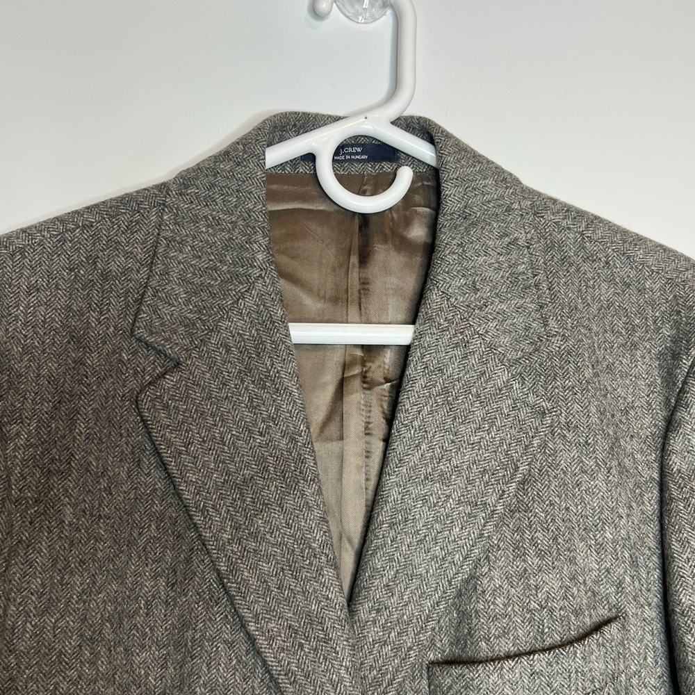 J.Crew Wool Blazer Men’s 39R  Tweed / Herringbone Sports Coat Jacket In Brown - Picture 9 of 13